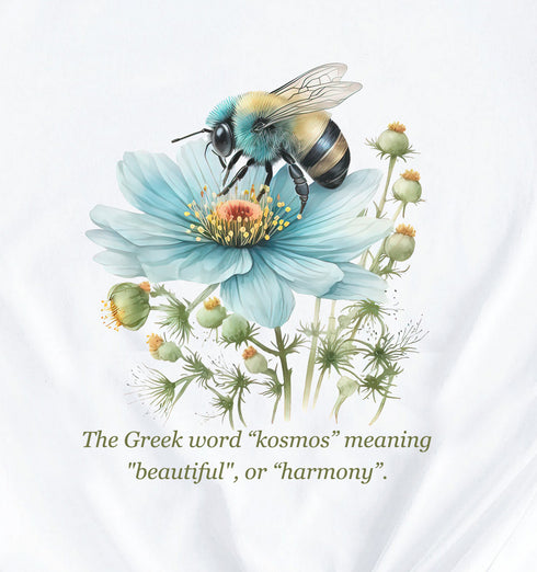 Cosmos with bee Watercolor Short Sleeves T-Shirt