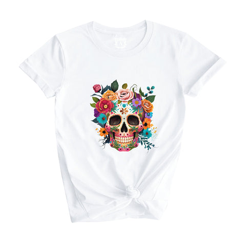 Colorful Sugar Skull Short Sleeves T-Shirt