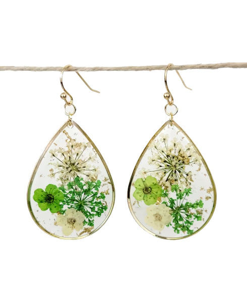 Dried Flower Handmade Resin Earrings - 6 Colors!