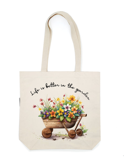 Life is Better in The Garden Lily Flower Wagon Tote Bag
