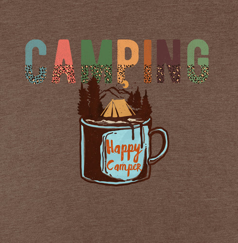 Camping Coffee Short Sleeve T-Shirt