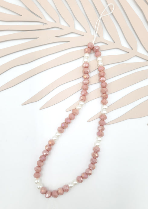 Personalized Sparkling Crystal Beads Cell Phone Strap and Wrist Lanyard