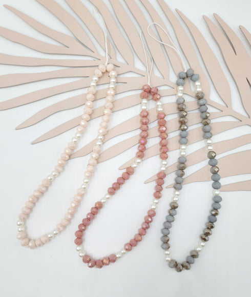 Personalized Sparkling Crystal Beads Cell Phone Strap and Wrist Lanyard