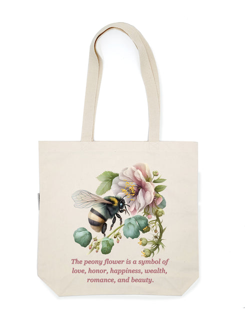 Watercolor Floral Bee Harmony Tote Bag