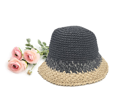 6 Colored Handmade Crochet Size Adjustable Foldable Straw Hat