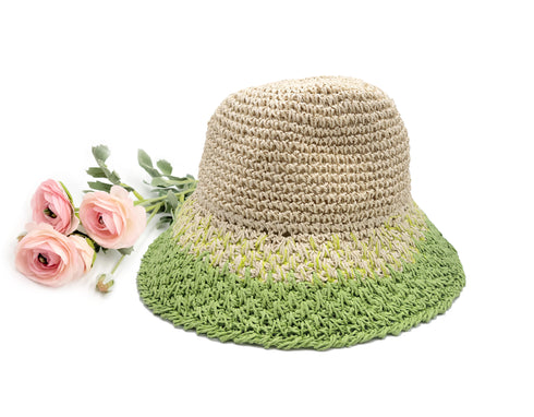 6 Colored Handmade Crochet Size Adjustable Foldable Straw Hat