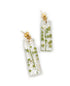 Handmade long fern dangle gold nature inspired earrings