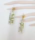 Handmade long fern dangle gold nature inspired earrings