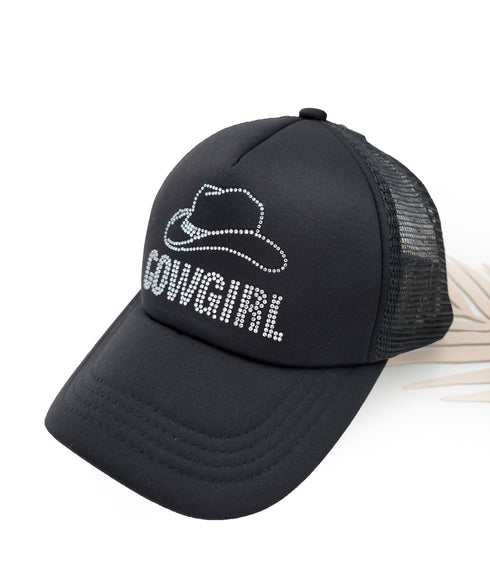 Women's COWGIRL Rhinestone C.C Trucker Cap