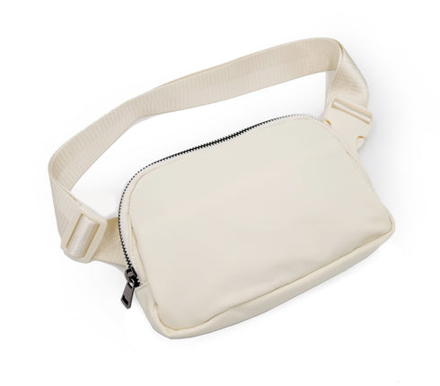 Everywhere White Fanny Pack with Adjustable Strap