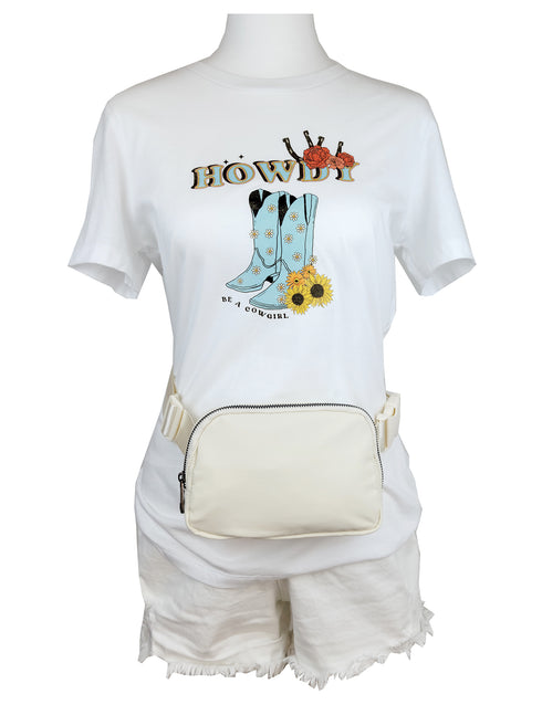 Everywhere White Fanny Pack with Adjustable Strap