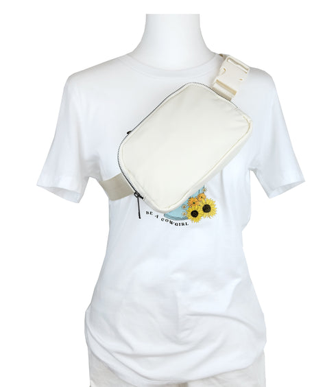 Everywhere White Fanny Pack with Adjustable Strap
