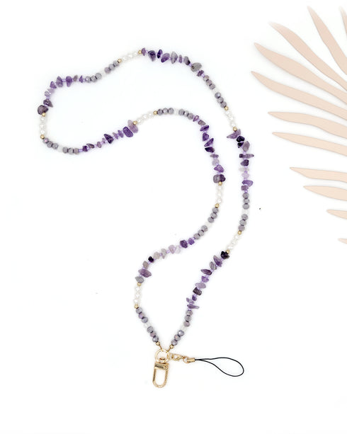 Gemstone Lanyards for Badge Holder,ID Holder Necklace, Lanyard for Badge Holder, Key Lanyard, Keychain, Phone strap, Teacher Lanyard for gifts