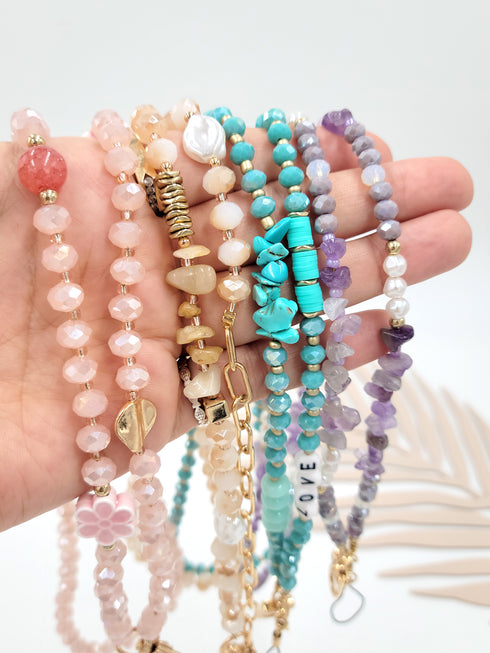 Gemstone Lanyards for Badge Holder,ID Holder Necklace, Lanyard for Badge Holder, Key Lanyard, Keychain, Phone strap, Teacher Lanyard for gifts