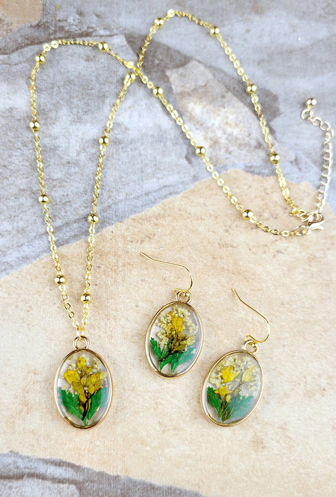 Handmade Botanical Colorful Real Flower Creative Pressed Flower Resin Earrings gift for her