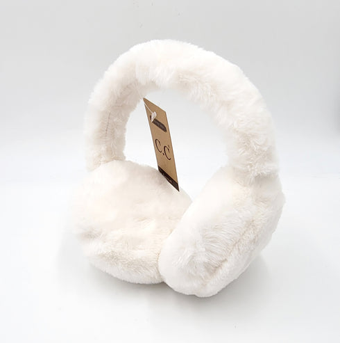 C.C Women's Fur Earmuff , Warm Solid Color Faux Fur Soft Headband Earmuffs gifts for her