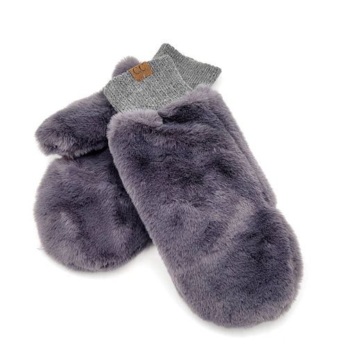 Faux Fur c.c mittens with shepherd Lined Flip Up Down Top Fingerless Mitten Gloves gifts for her , Christ mas gifts for her