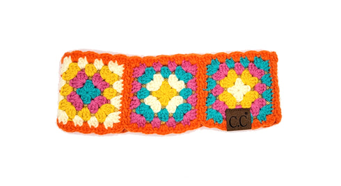 Handmade Fuzzy Lined Multi Color Crochet Head Wrap, headband gifts for her