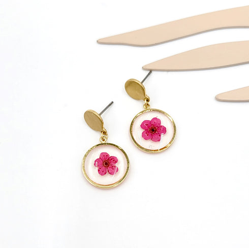 Forget me not Hand made Earrings, Pressed Flowers Earrings, Resin jewelry, Natural Jewelry, Botanical Earring