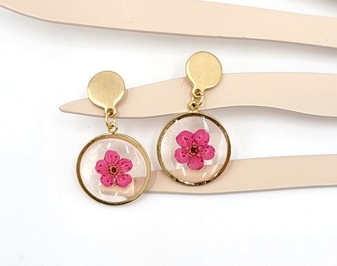 Forget me not Hand made Earrings, Pressed Flowers Earrings, Resin jewelry, Natural Jewelry, Botanical Earring