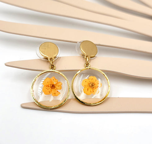 Forget me not Hand made Earrings, Pressed Flowers Earrings, Resin jewelry, Natural Jewelry, Botanical Earring