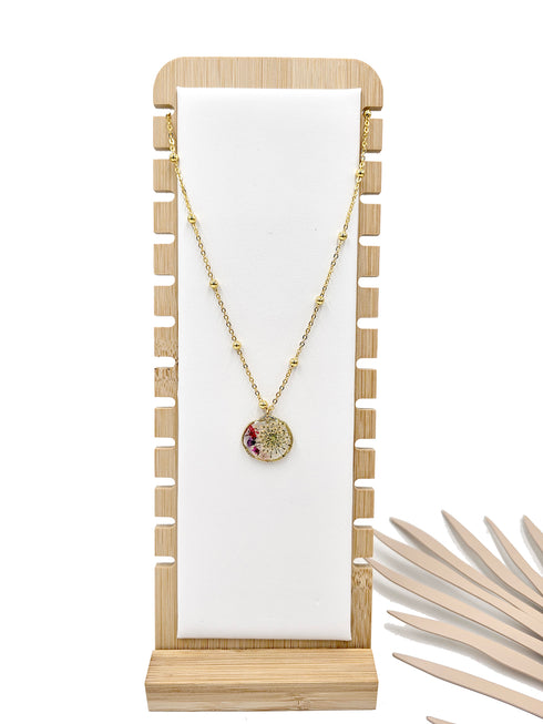 Handmade Botanical Small Flowers petal Multi Flowers Necklace
