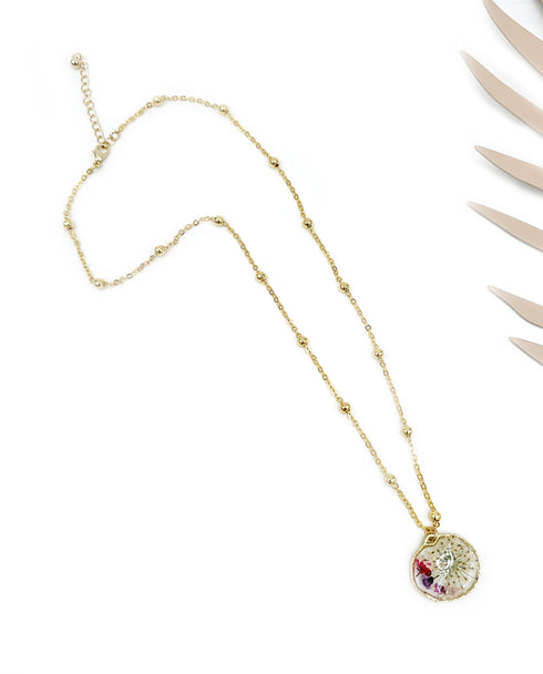 Handmade Botanical Small Flowers petal Multi Flowers Necklace