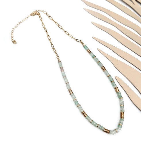 Green Aventurine gemstone beads necklace