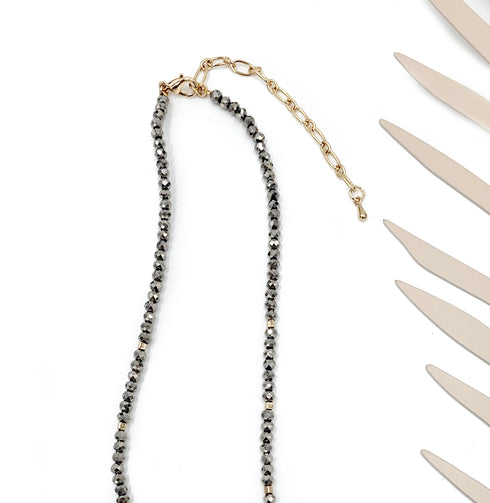 Faceted Hematite crystal Beads necklace