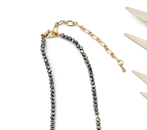 Faceted Hematite crystal Beads necklace