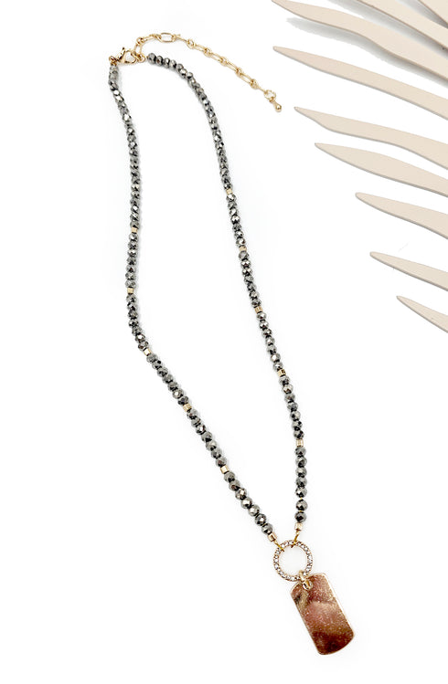 Faceted Hematite crystal Beads necklace