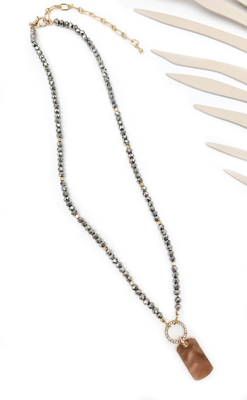 Faceted Hematite crystal Beads necklace