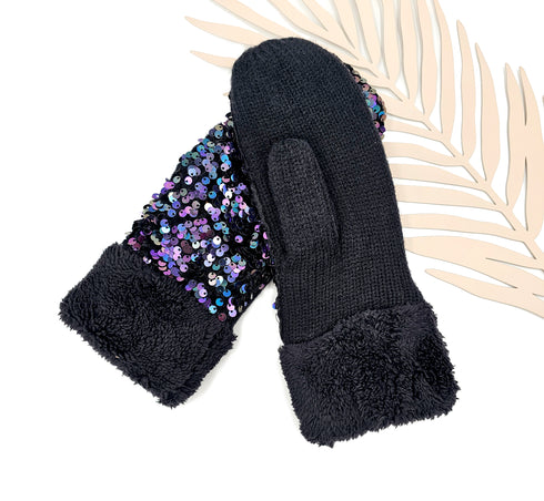 New C.C Women's Sequin Mittens Gloves Gifts for Her