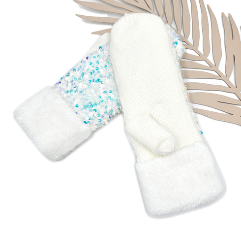 New C.C Women's Sequin Mittens Gloves Gifts for Her