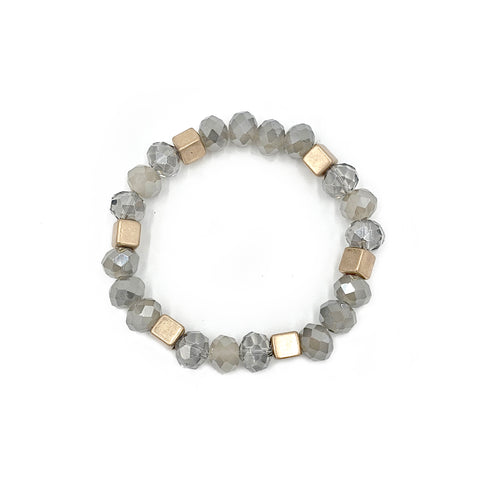 Women's Faceted Beaded Stretch Bracelets, 4pc set crystal stretchy Bracelets