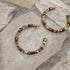 Gold tone beads with square Faceted crystal beads and red beads hoop earrings for her