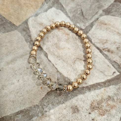 Women's Faceted Beaded Stretch Bracelets, 4pc set crystal stretchy Bracelets