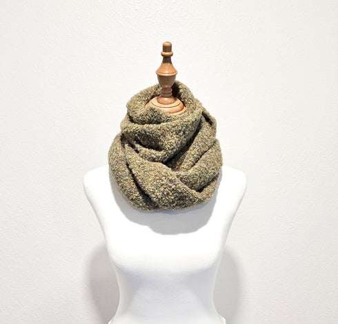 Mixed Color Boucle Knitted Shearling Mohair Scarf , winter scarf, cozy soft warm scarf gifts for her
