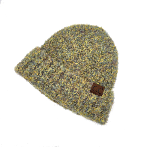 C.C Mixed Color Boucle Knitted Shearling Mohair Beanie Hat , winter Hat, cozy soft warm Hat gifts for her, Premium Hats, Warm Hats, Winter Accessories, for gifts