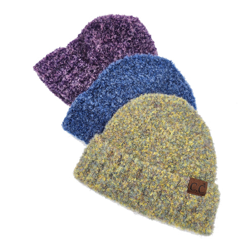 C.C Mixed Color Boucle Knitted Shearling Mohair Beanie Hat , winter Hat, cozy soft warm Hat gifts for her, Premium Hats, Warm Hats, Winter Accessories, for gifts