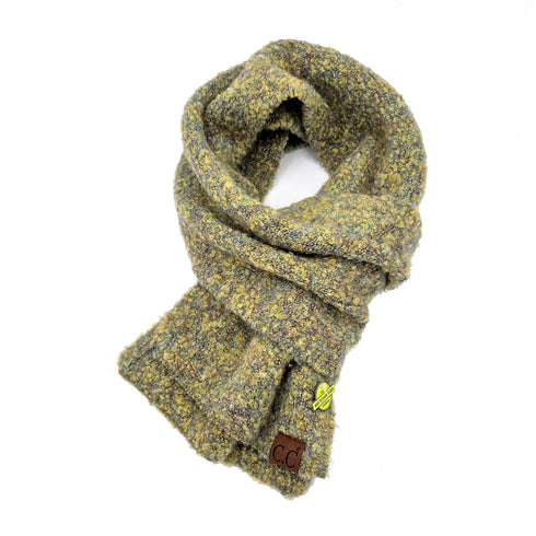 Mixed Color Boucle Knitted Shearling Mohair Scarf , winter scarf, cozy soft warm scarf gifts for her