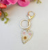 Handmade Daisy Pressed flower Heart Keychain