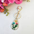 Tear drop keychain with pressed daisy flowers Keychain
