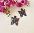 Multi Painted Woven Butterfly Earring