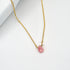 Short Natural Pink Thulite Gemstone Teardrop Shape Briolette Faceted Pear pendent Necklace