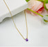 Short Natural Amethyst Gemstone Teardrop Shape Briolette Faceted Pear pendent Necklace