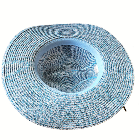 Multicolor Braided Band Panama Blue Mix Hat