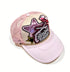 Embroidered Limited Edition Multi patched Baseball Cap Pink