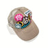 Embroidered Dog Mom Multi patched Baseball Cap Khaki