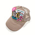 Embroidered Dog Mom Multi patched Baseball Cap Khaki